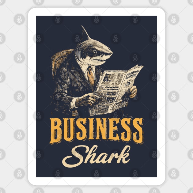 Business Shark Funny Boss Tee for Hustlers & Corporate Sharks Sticker by TuncGK